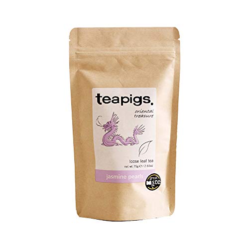 Teapigs Jasmine Pearls Loose Tea Made with Whole Leaves (1 Pack of 75g Loose Tea)