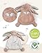 NICI Schmusetuch Hase Fjella Ich beschütze Dich 25x25cm - rosa - Kuscheltuch für Babys & Kleinkinder, Baby Kuscheltier Schnuffeltuch für Mädchen & Jungen | 61880
