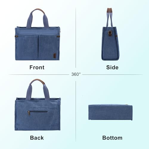 Bolso tote casual para mujer color denim miniatura 4
