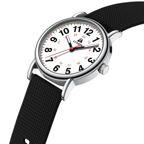 Mens Watches Ladies Watches Nurse Watch for Medical Professionals, Students Women Men Waterproof Analog Quartz Watches - 24 Hour Military Time Luminouse Easy Read Dial with Second Hand - Image 4