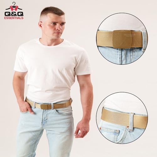 Q&Q ESSENTIALS Mens Belt Nylon Tactical Belts for Men with Quick Release Belt Black - Durable Tactical Belt Men - Metal Free2