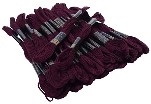 IBA Indianbeautifulart Anchor Stranded Cotton Thread Floss Cross Stitch Hand Embroidery Pack of 25 Skeins-Plum