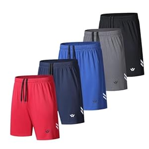 fovdtaa 5 Pack Mens Sports Shorts Men’s Athletic Shorts with Pockets and Elastic Waistband, Quick Dry Workout Shorts for Men Running Trousers