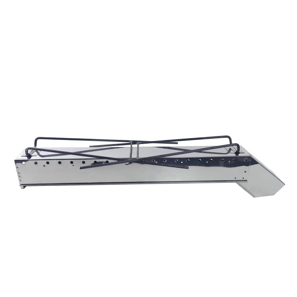 Mistermoby Barbacoa de acero inoxidable de 80 cm + boquilla de 20 cm para asados de carne, brochetas de pescado o pan