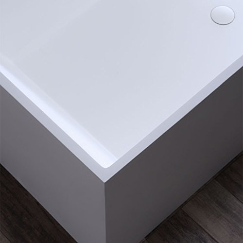 StoneArt Freistehende Badewanne aus Mineralguss Design Gussmarmor Standbadewanne moderne Wanne freistehend inkl. Ablaufgarnitur BS-532 175x73 weiß matt – Bild 7