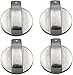 AKAMAS bouton de cuisinière, bouton de cuisinière, bouton de commande de la cuisinière à gaz, adaptateur de verrouillage de la cuisinière, commutateur de bouton de four 6mm argent universel