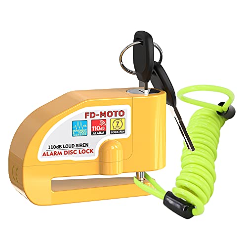 FD-MOTO 110dB Alarm Disc Brake Lock + Free Carry Pouch and 1.5M...