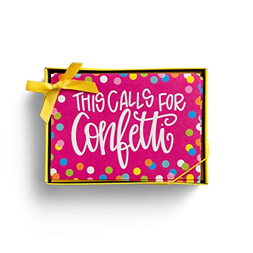Image of DaySpring - Maghon Taylor - This Calls for Confetti - 10 Blank Celebration Note Cards with Yellow Envelopes (J9649)