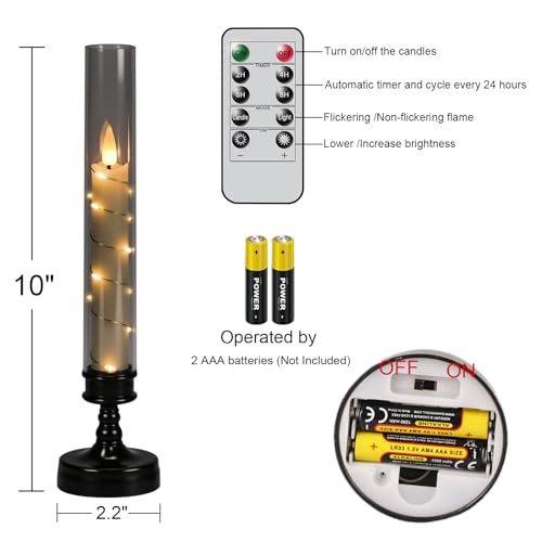 Velas LED cónicas Eldnacele con mando y luces integradas para decoración navideña 2