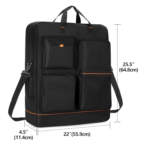 HODRANT Solar Panel Storage Bag with Bright Lining, Travel Solar Panel Carrying Case Compatible with Jackery SolarSaga 100W 100X 200W, Padded Solar Panel Carrier with Multi Pockets & Shoulder Strap