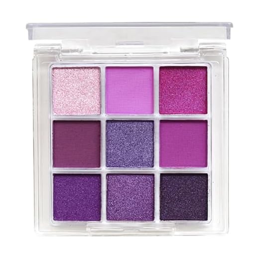 Maquillage de galets de cacao violet clair profond - Fard à paupières longue durée - 9 fards à mélanger en lisse avec de magnifiques perles pour filles (violet, taille unique)