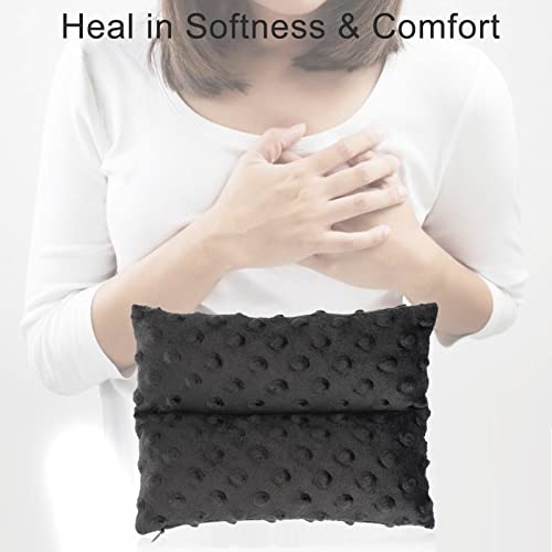 Image of Little Port Pillow Heart Surgery Pillows for Chemo Port After Open Heart Surgery Recovery Gifts Bypass Pacemaker Must Haves Protector Cushion Minky Dot Black