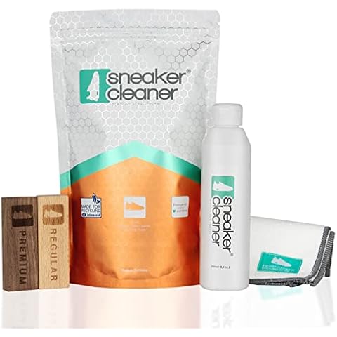 Sneaker Cleaner - Reinigungsset für Schuhe, 250ml Reiniger inkl. 2 Bürsten für empfindliche und unempfindliche Materialien + 1 Microfasertuch Cover