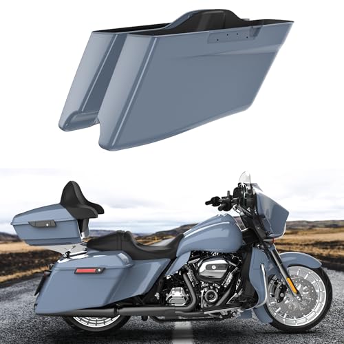 Advanblack Gunship Gray Cvo Style Tapered Stretched Saddlebag Bottoms For Harley Davidson 2014+ Touring
