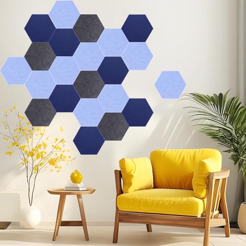 Image of Acoustic Panels, Magrowill 12-Pack Soundproof Wall Panels 12 X 10 X 0.4 Inches, Sound Absorbing Panels with Full Self-Adhesive, Interior Wall Decor Felt Tiles Board