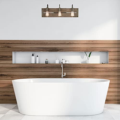 Image of Nuvo 60 /6429 Winchester 3-Light Vanity Fixture, Bronze & Aged-Wood Finish