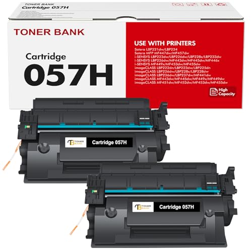 Image of 057H Black High Yield Toner Cartridge Replacement for Canon 057H 057 CRG-057H MF445dw MF455dw Toner for ImageCLASS MF448dw LBP226dw LBP227dw MF449dw MF445 LBP220 LBP230 MF440 MF450 Printer 2-Pack
