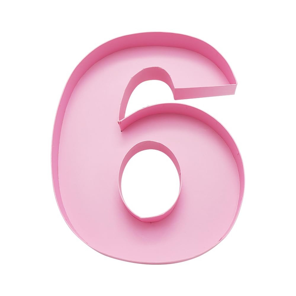 WENPACK 12inch Cardboard Number Fillable Cutouts Paper Mache for Charcuterie Sweet Food Birthday Treat (Pink, 6&9)