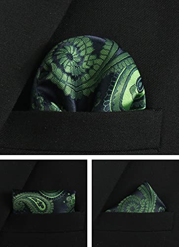 Image of Paisley Floral Mens Tie Formal Necktie Pocket Squares Ties Clips Cufflinks Classic for Men Set