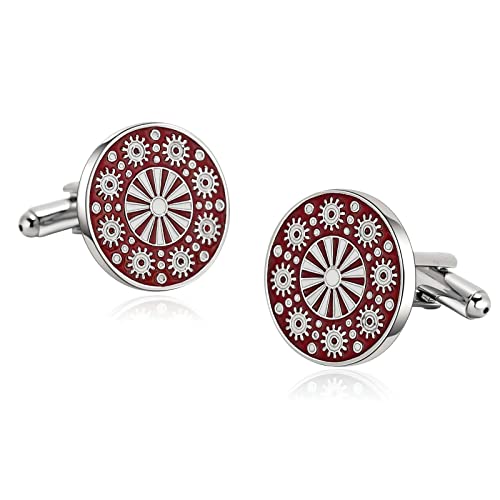 Mancuernillas para hombre diseño flor nube acero inoxidable