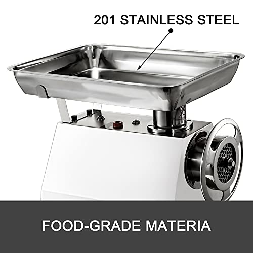 Happybuy Commercial Meat Grinder 770Lbs/H Electric Sausage Maker 2200W Stainless Steel With 2 Grinding Heads & 2 Blades For Restaurants, Supermarkets, Fast Food Stores, Butcher Shops,Silver #TOP1