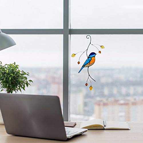 Veelkleurige vogels op een draadje, Mini Stained Bird, Bird Series Ornamenten Hanger Huisdecoratie (7 stuks) - Afbeelding 6