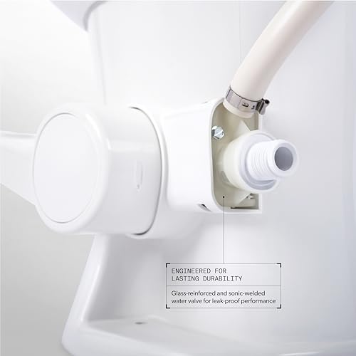 Image of Genuine Dometic OEM Water Valve Kit 385311641 | For 300 and 400 Series Dometic and Sealand Toilets | Includes Hose Clamp and Fasteners | White Compact Kit for Efficient Repair and Replacement