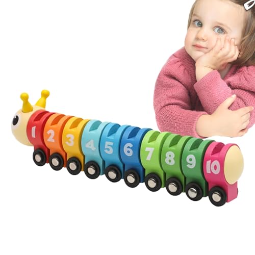 Oruga matemática interactiva y tren de ruedas colorido educativo