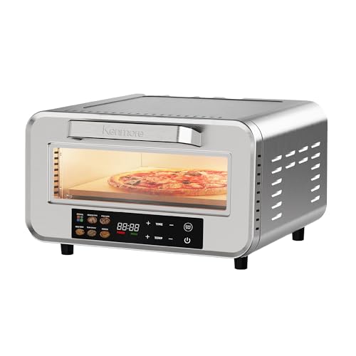 Kenmore indoor pizza oven - personal countertop electric ovens for home kitchen & restaurant, cook solo large 12” nonstick Pizzas horno de