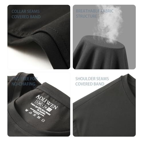 Mens T Shirt - Short Sleeve Crew Neck Soft Fitted Tees 3-Pack 5