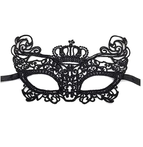 DNHCLL Women Masquerade Mask Lace Masks Prom Ball Bar Masquerade Halloween Costume Party Decor(Crown Style)