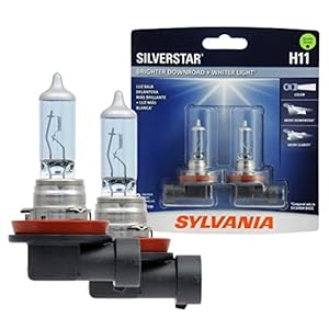 SYLVANIA – H11 SilverStar – High Performance Halogen Headlight Bulb, High Beam, Low Beam and Fog Replacement Bulb, Brighter Downroad with Whiter Light (Contains 2 Bulbs)
