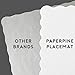 Rectangle Disposable Paper Placemat (100 Pack) - 10 x 14 Inches White Eco-Friendly Heavy Weight 60 Pound Paper Place Mat Wavy Scalloped Edge