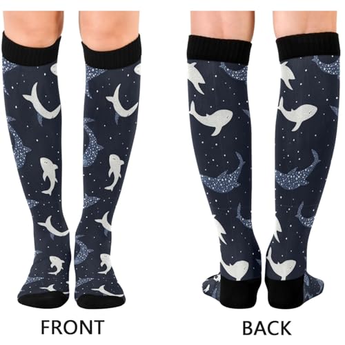 Image of Pigsaly Red White Polka Dot Womens Compression Socks Athletic Tube Sock Knee High Socks Outdoor Sport Socks