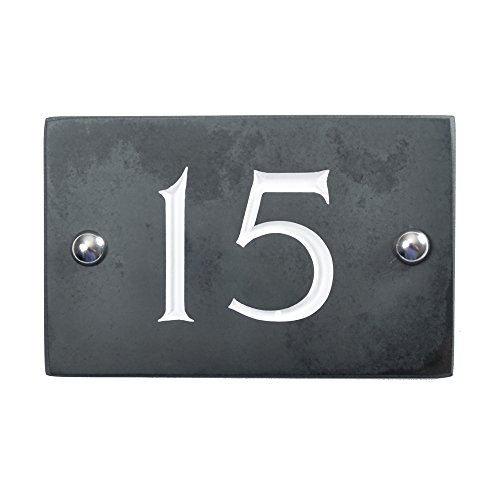 Slate House Number, Charcoal Grey,Number 15