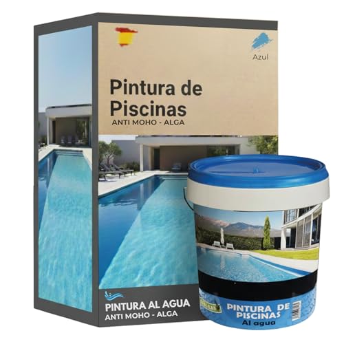 Snappy blue Pintura para Piscinas Al Agua Antialgas AZUL, 5 Litros Alta Resistencia Rayos UV Cemento, Hormigón Secado Rápido Aplicación Sencilla