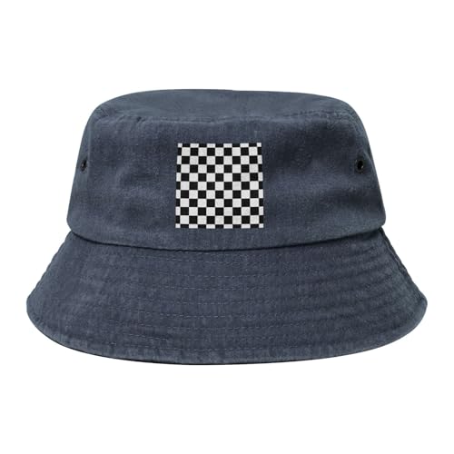 Checkered Flag Bucket hat - Cotton Sun hat - Unisex