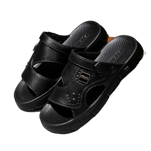 Premium Comfort Faux Leather-look Flip-back Convertible Outdoor EVA Sandals Sildes Summer Slippers For Men Indoor Footwear