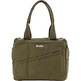 Soolla Studio Bag: Washable Art Supply & Pottery Tool Organizer, 30 Pockets, 10 Colors, Canvas Tote, Adults, Students, Kids (Deep Forest Green)