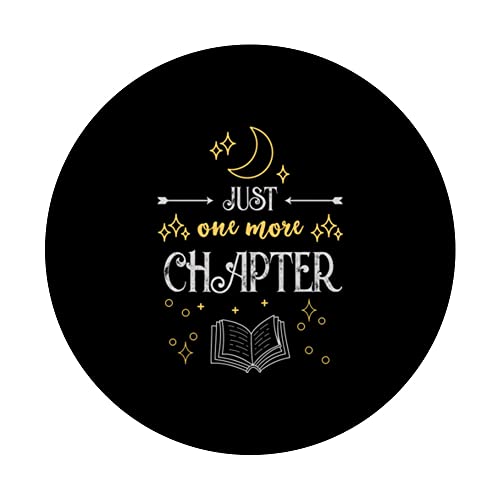 Book Lover Just One More Chapter Bookworm PopSockets Swappable PopGrip, Black - Image 3