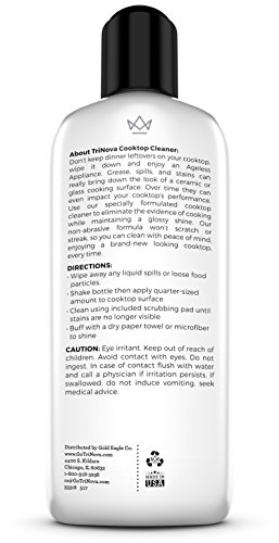 image for TriNova Premium Cooktop Cleaner and Scrubbing Pads. Best Cleaning Kit 