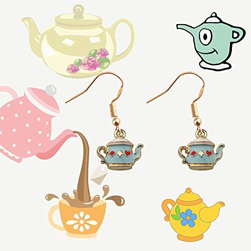 MAOFAED White Rabbit Mushroom Cartoon Lover Teapot Gift, Teapot Earring, Fairytale Gift3
