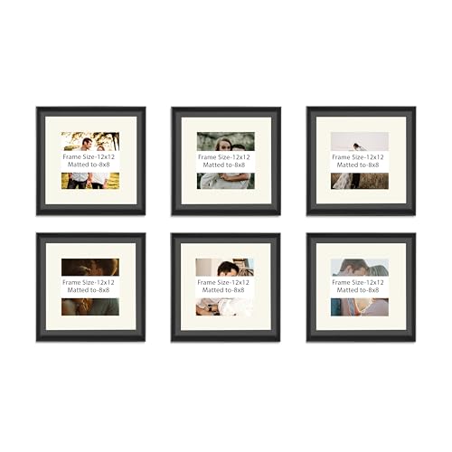 Image of Art Street Hexa Set of 6 Elite Square Black 3D-Timeline Wall Photo frames for Home and Wall Decor (Size - 12 x 12 Inch