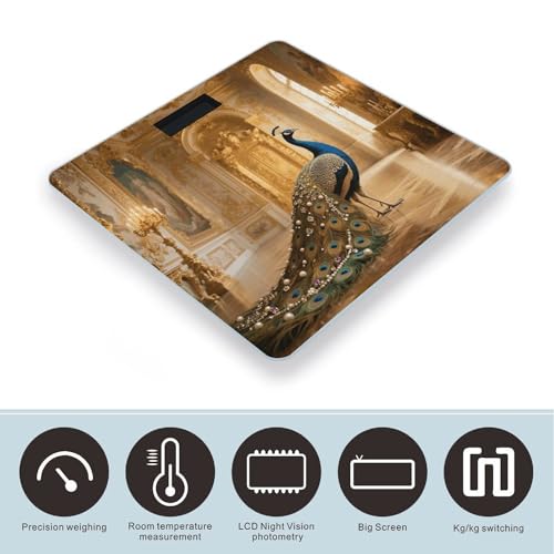 Báscula Digital de Baño con Pantalla LCD Jeweled Peacock miniatura 3