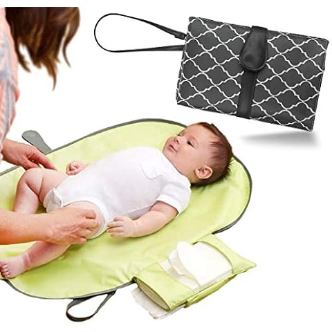 Baby Changing Mat Portable Travel Changing Mat Waterproof Folding Nappy Change Mat 70 x 50cm, Grey Cover