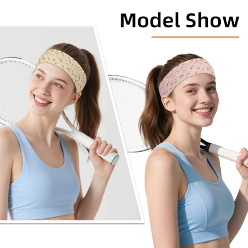 Flintronic 8 Pezzi Fasce sportive, Fasce Elastiche Morbide e Alla Moda per Capelli Donna e Uomo, Antisudore Antiscivolo per Sport, Yoga, Corsa, Multicolore