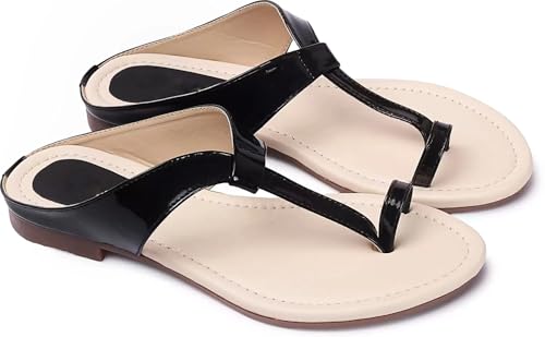 Image of Women's Toe Ring Sandals - Elegant Ruched Strap Design, Ideal for Party, Festive & Casual Wear