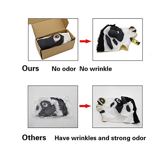 CreepyParty Deluxe Novelty Halloween Costume Party Latex Animal Mask Sounding Brown Cow (Silent)