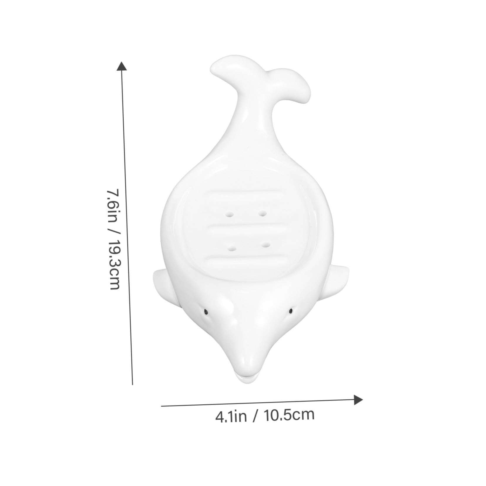Ipetboom Keramik Seifenschale in Tierform Delfin Weiß Seifenhalter mit Ablauf Geruchsneutral Dekorativ für Badezimmer und Wäscheraum Geeignet