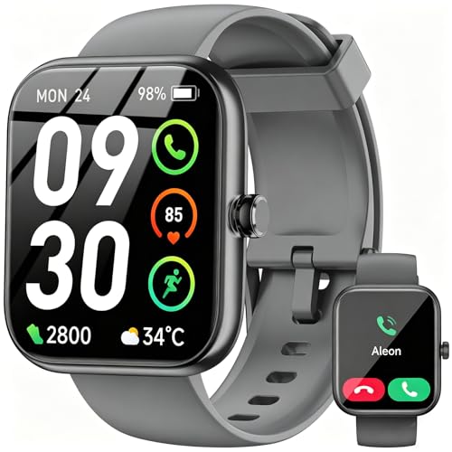 BOOOMIC Smart Watch with Alexa Built-in, 1.83' HD Touchscreen Fitness Tracker, Bluetooth Notifications/Calls, IP68 Waterproof, 120+ Sport Modes, 24/7 Heart Rate & Sleep Monitor for iPhone Android iOS